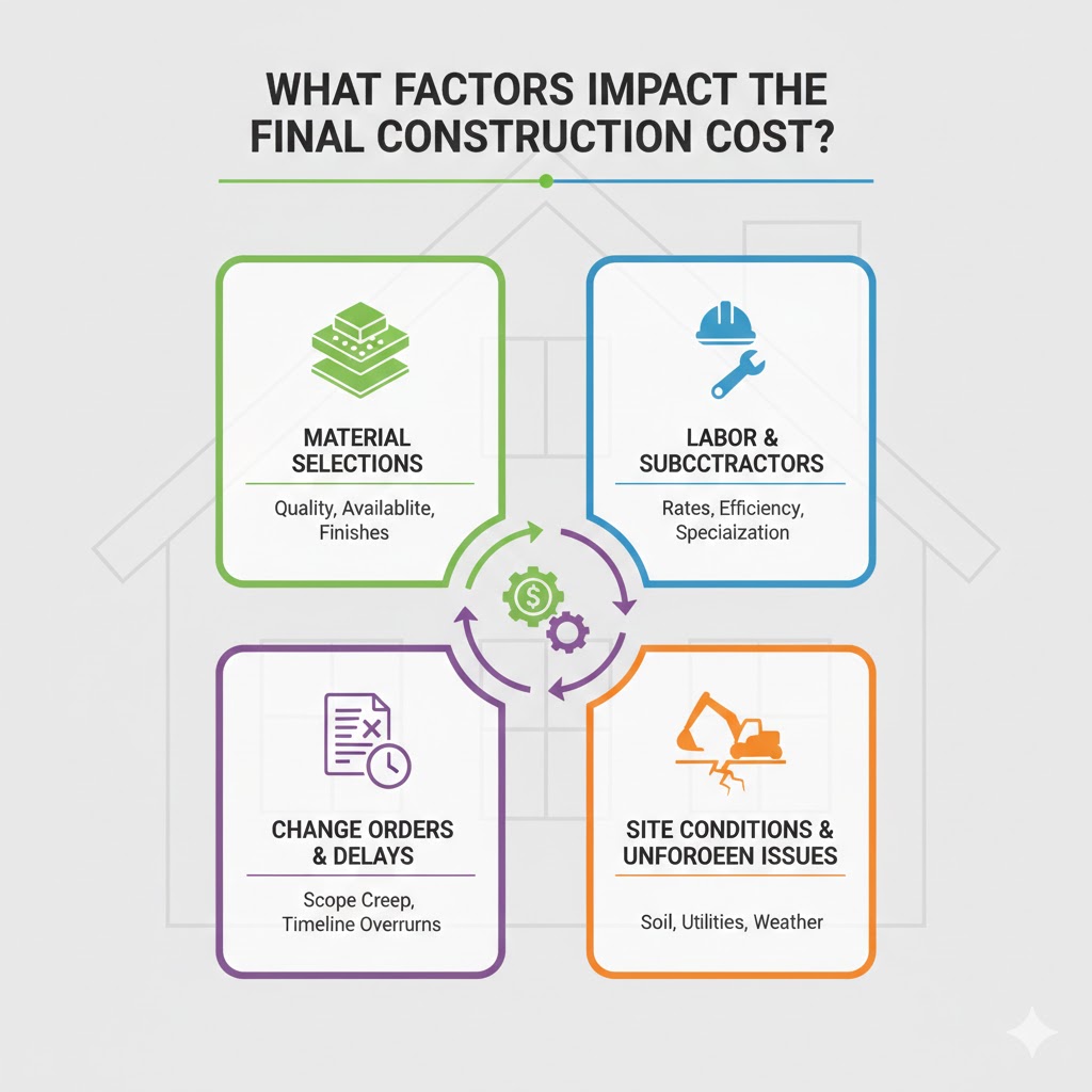 What factors impact the final construction cost?
