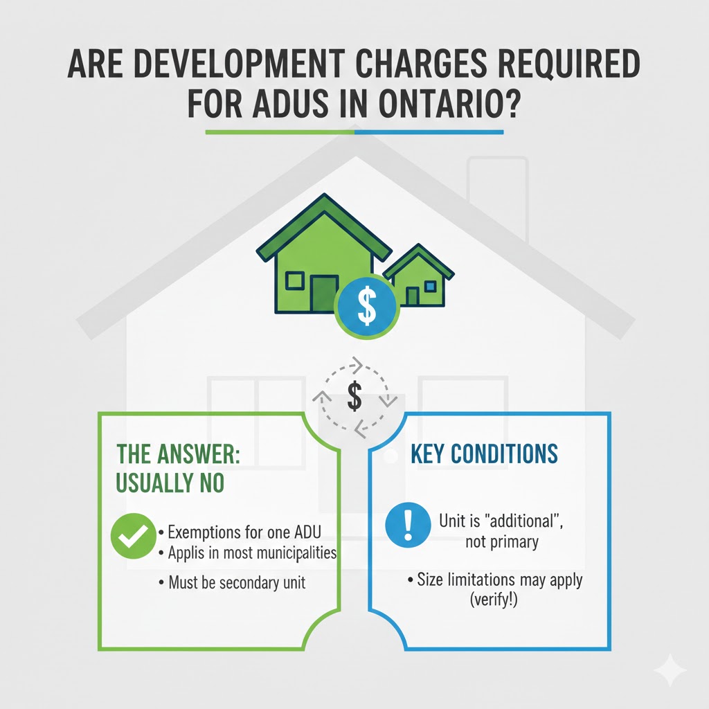 Are development charges required for ADUs in Ontario?